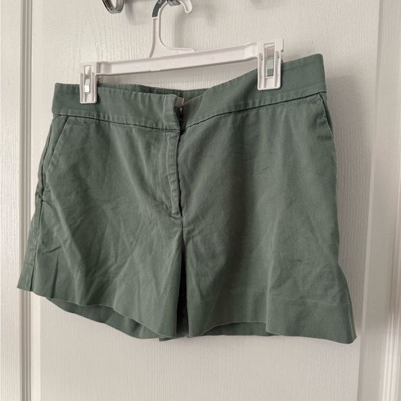 LOFT Green Bermuda Shorts Tailored Cotton Blend - Picture 1 of 6